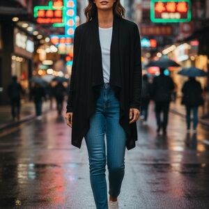 Ricki's Black Open-Front Cardigan